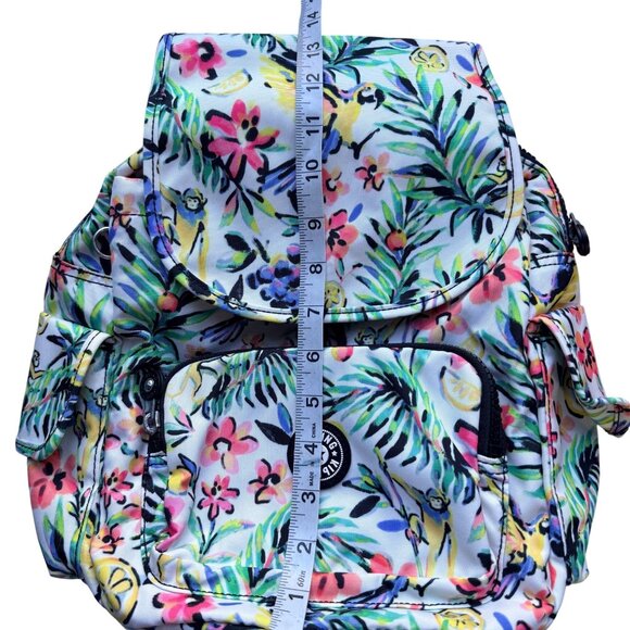 Kipling Backpack Womens Floral Multi-Color Canvas Adjustable Straps Jungle Monke - Picture 6 of 16